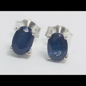 1.50ct sapphire silver studs earrings
